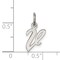 Sterling Silver Small Script Initial Letter V Charm Jewerly 16mm x 8mm